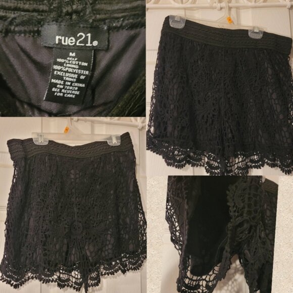 2 Piece Rue 21 Embroidered Set Mini Skirt and Short - Size Mediums - Picture 2 of 2